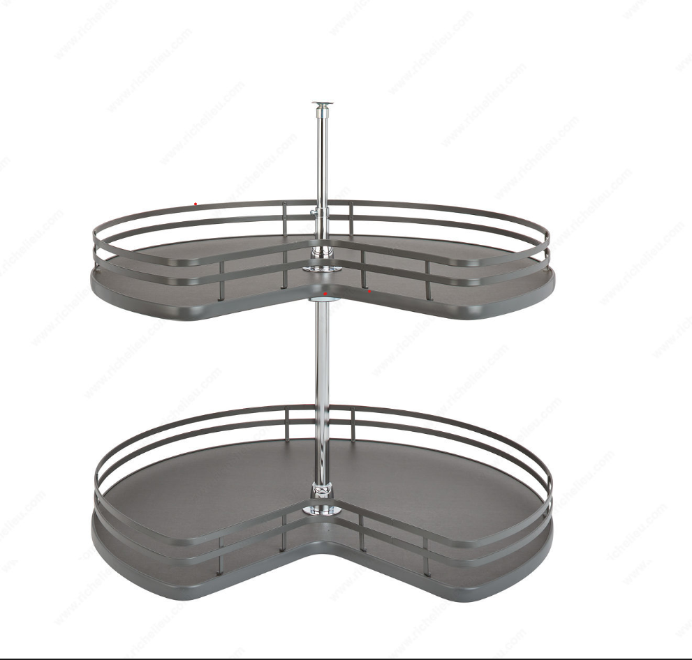 Système à deux tablettes à montage sur poteau Rev-A-Shelf