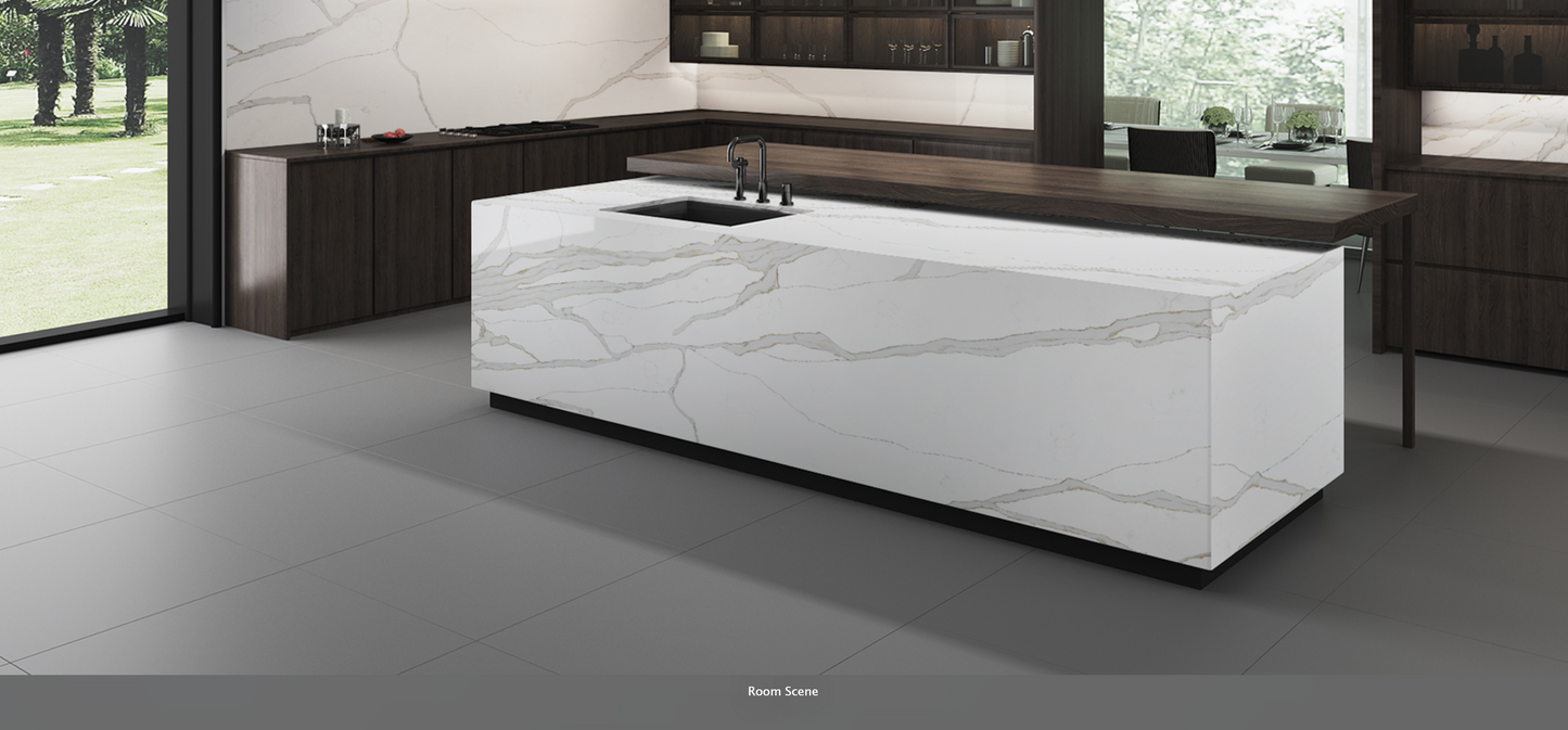 Comptoir en quartz Calacatta Solessio 2-3 cm, 64 x 127 po, MSI