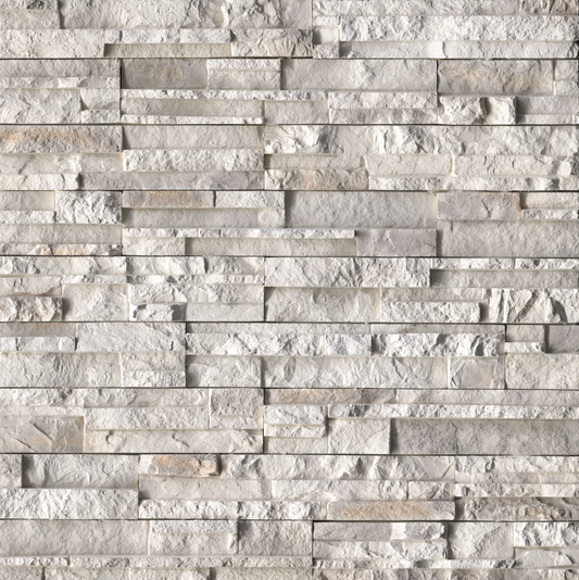 Terrado Collection Danbury White Stacked Stone Flats