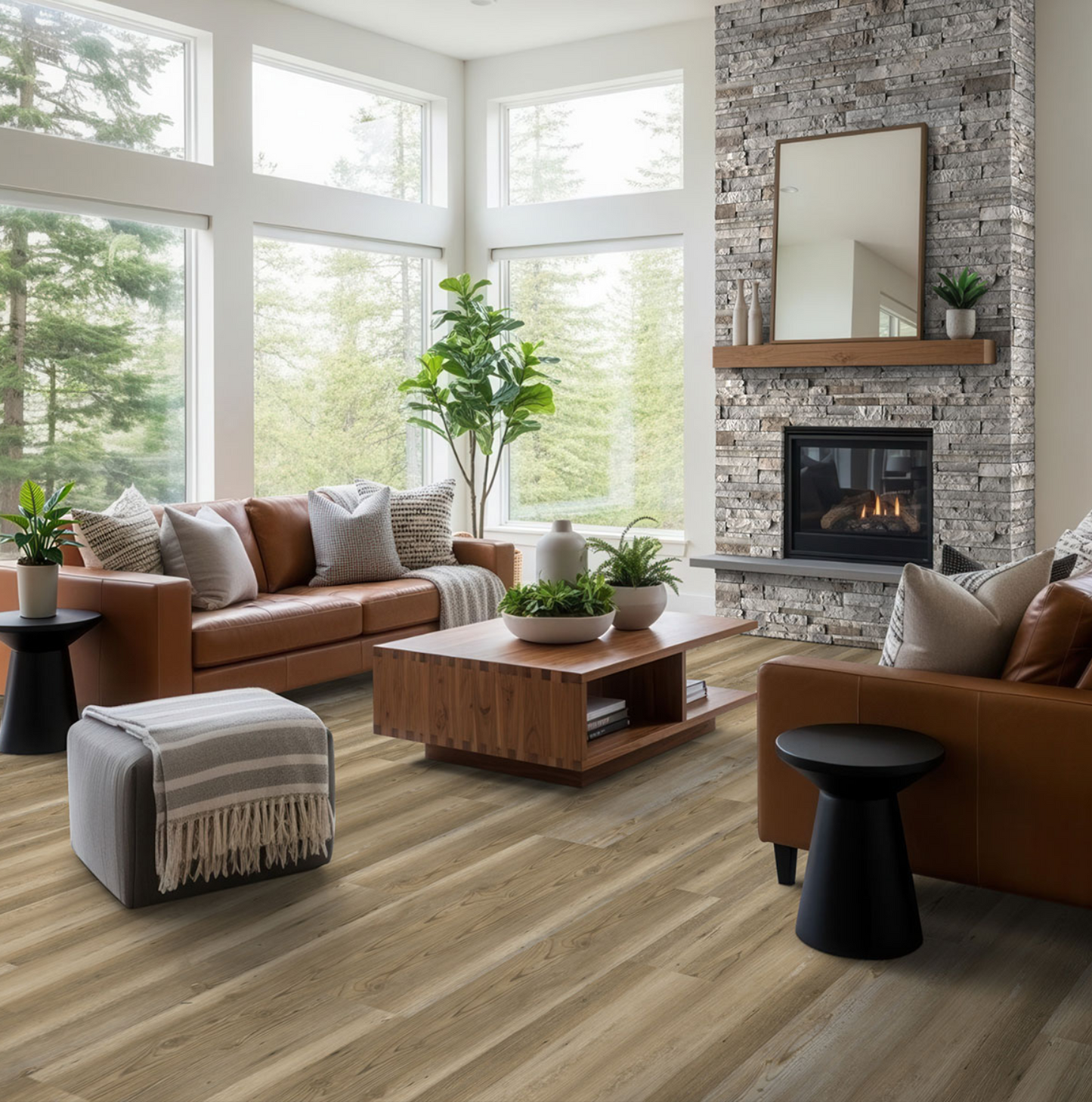 La pierre empilée Terrado Collection Knoxville Gray (panneaux plats)