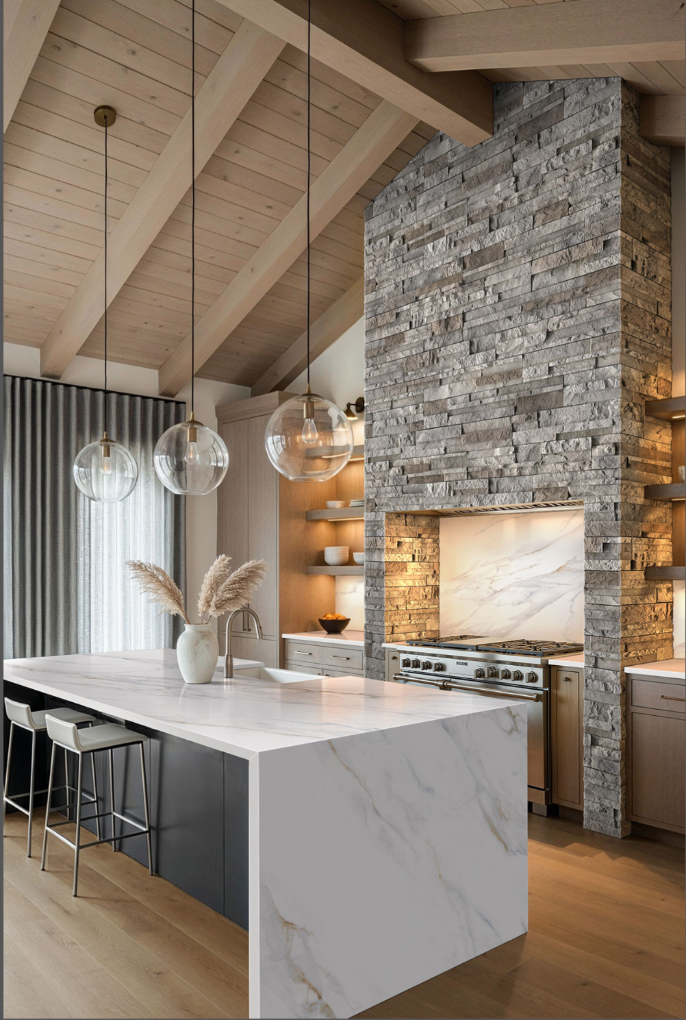 La pierre empilée Terrado Collection Knoxville Gray (panneaux plats)