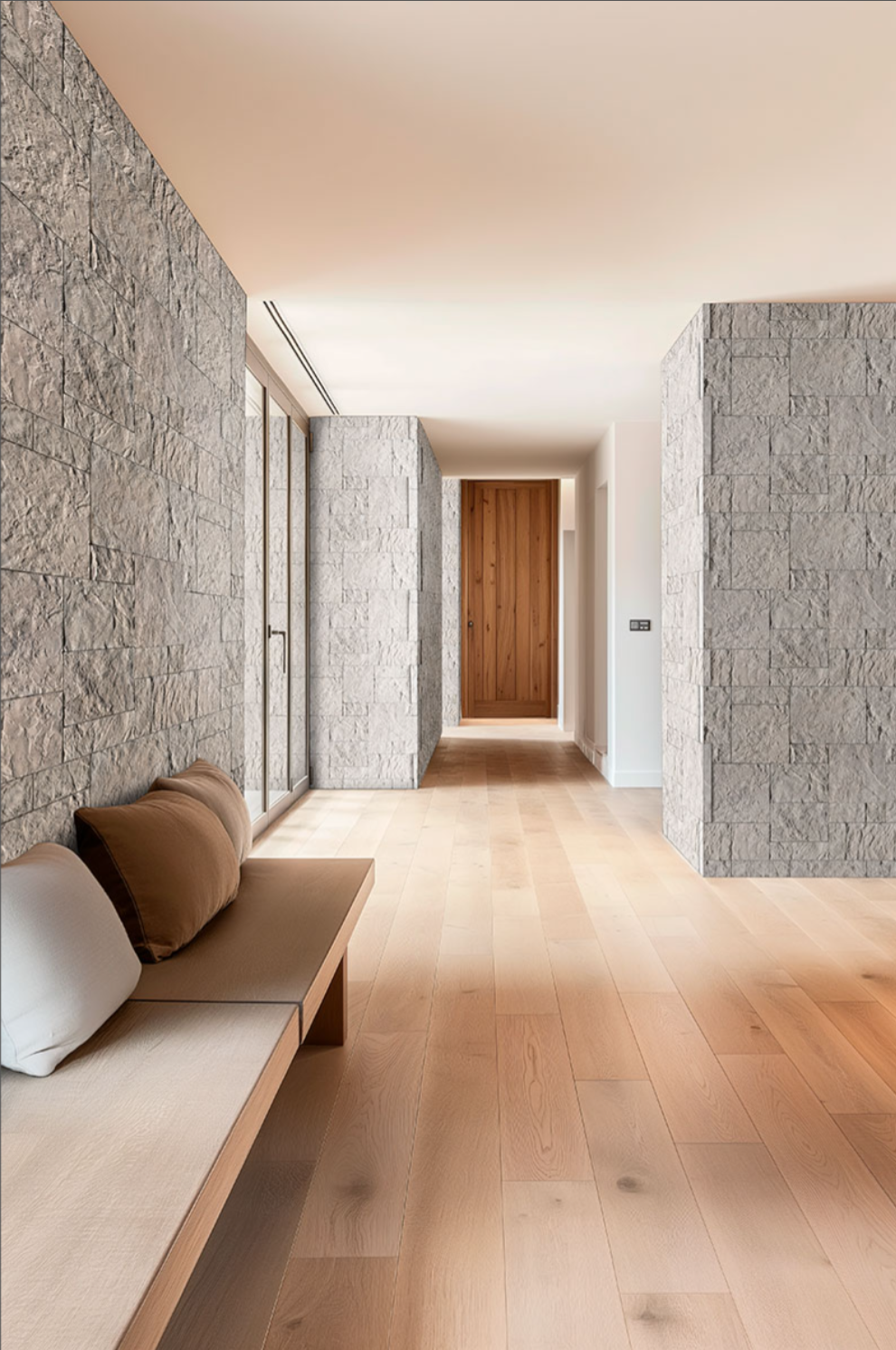 La pierre empilée Terrado Collection Cottonwood White  (panneaux plats)