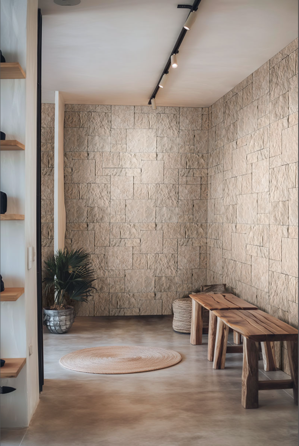 La pierre empilée Terrado Collection Oakwood Beige (panneaux plats)