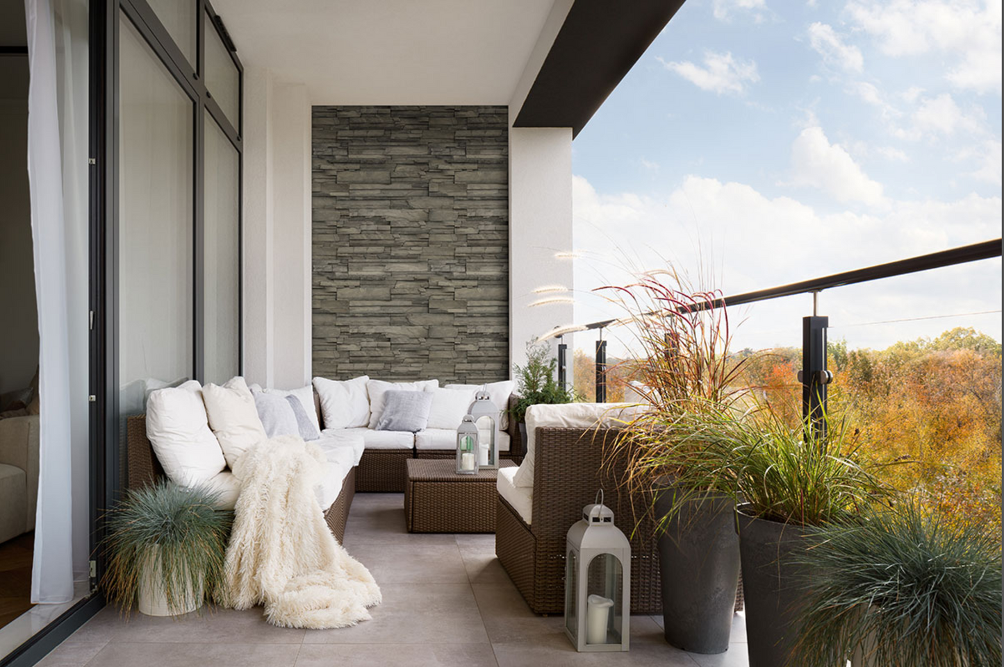 La pierre empilée Terrado Collection Copen Ash (panneaux plats)