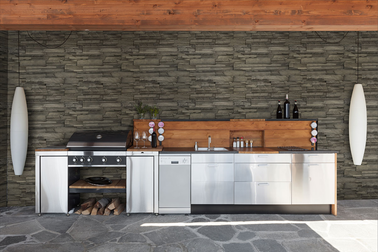 La pierre empilée Terrado Collection Copen Ash (panneaux plats)