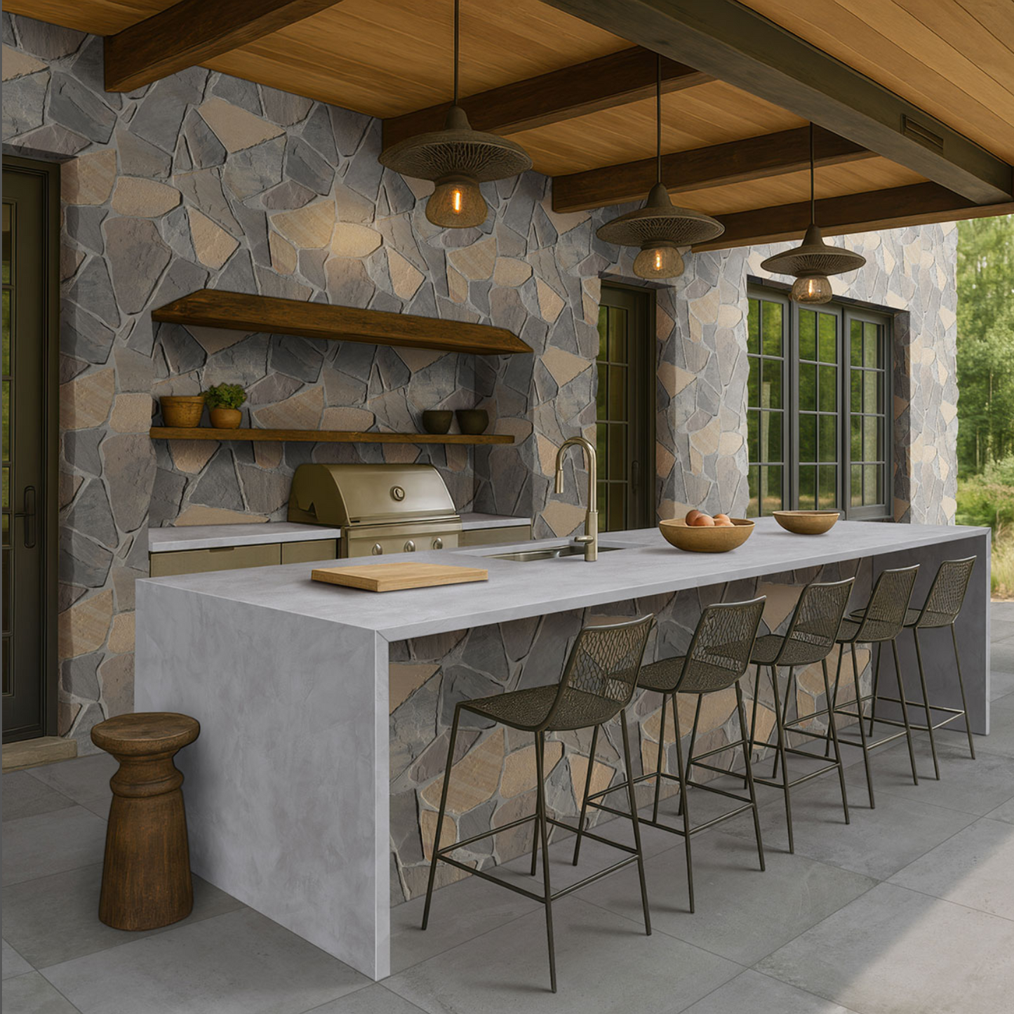 Rockmount Stone Veneers Collection Durham Fall Fieldstone (modules plats)