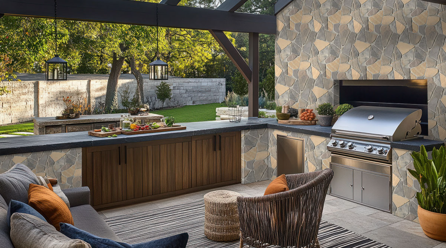 Rockmount Stone Veneers Collection Durham Fall Fieldstone (modules plats)