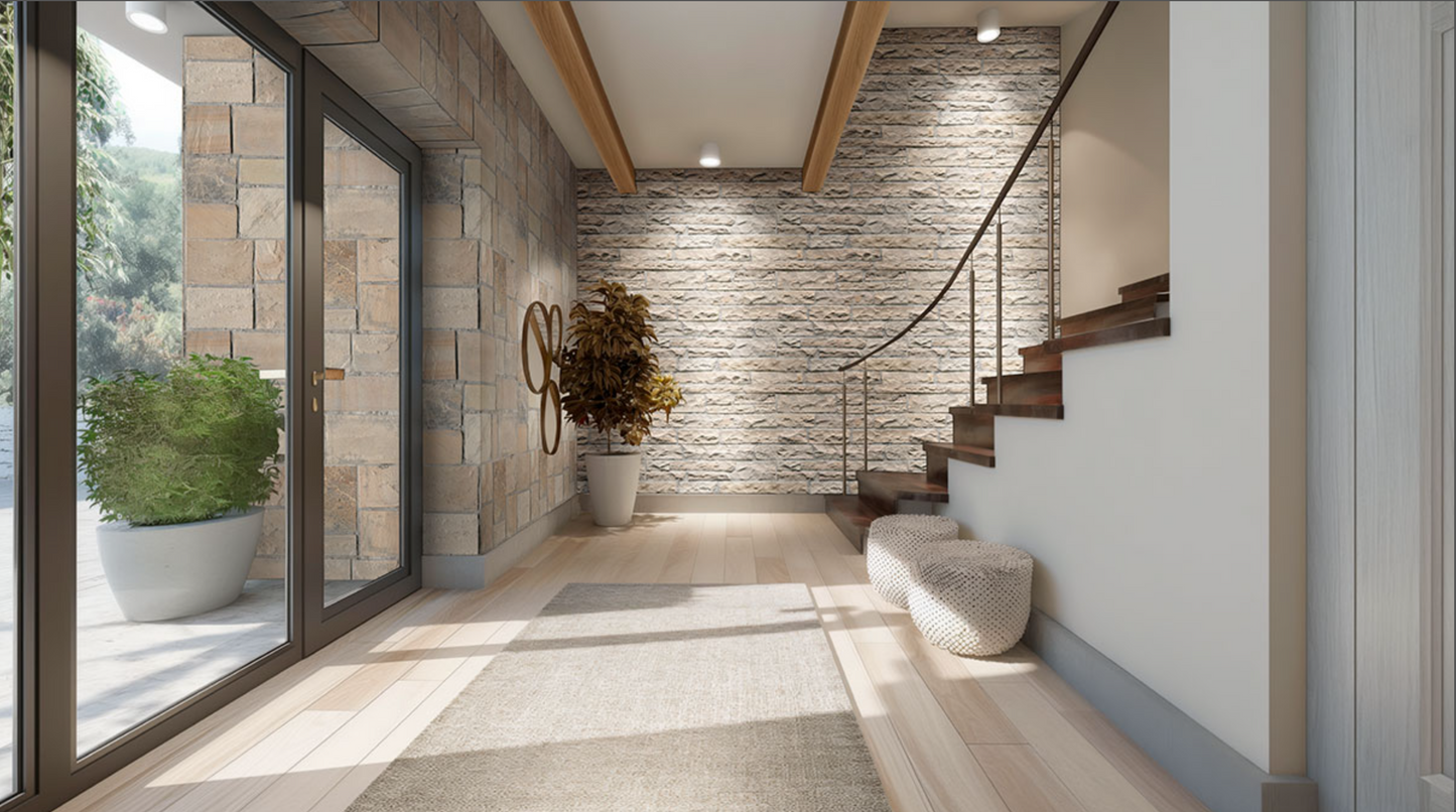 Rockmount Stone Veneers Collection Fossil Rustic Ledgestone (modules plats)