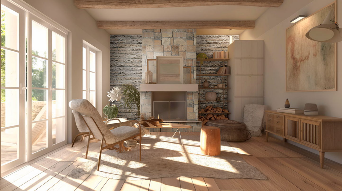 Rockmount Stone Veneers Collection Fossil Rustic Ledgestone (modules plats)