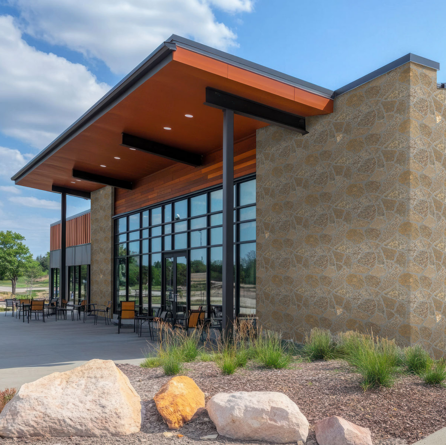 Rockmount Stone Veneers Collection Bedford Brown fieldstone Flats
