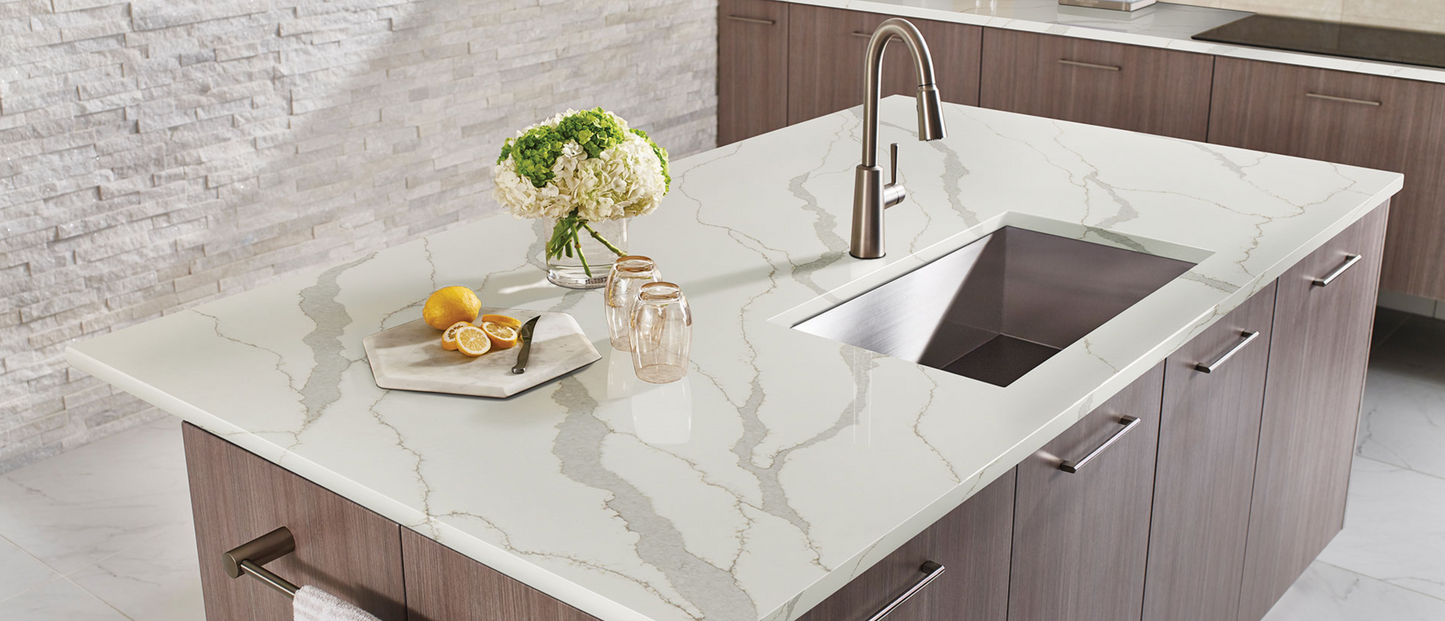 comptoir en quartz 2 cm - 3 cm Calacatta Idillio MSI