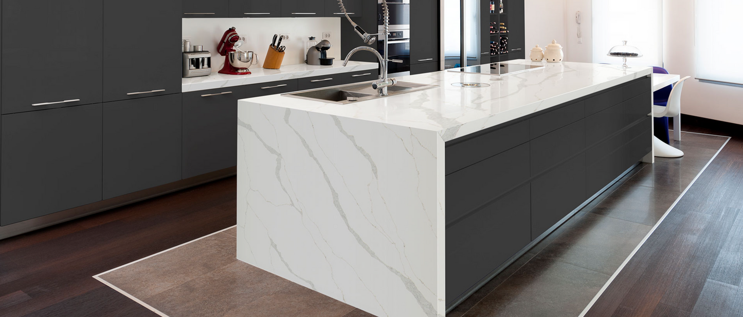 comptoir en quartz 2 cm - 3 cm Calacatta Idillio MSI