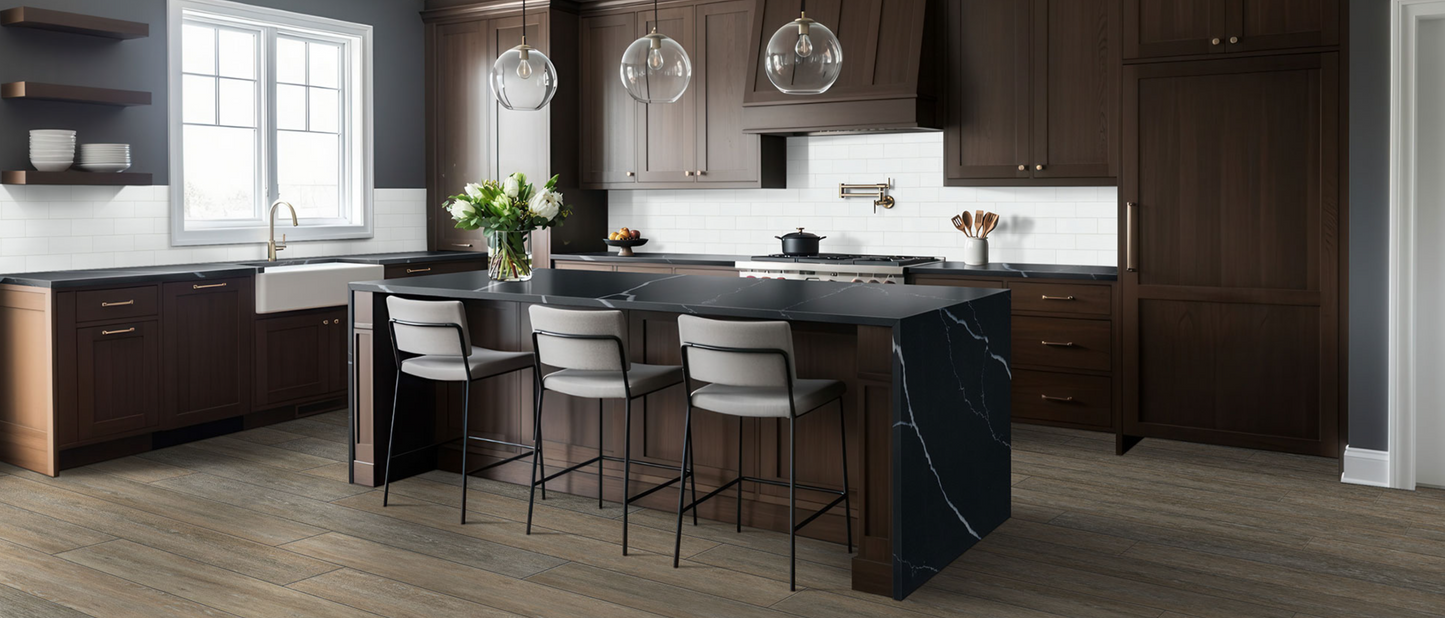 Countertop Quartz 2cm - 3cm Marquina Midnight MSI