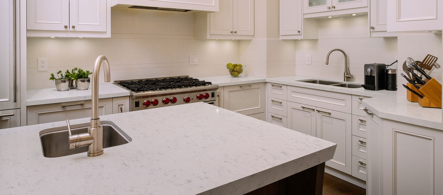 Comptoir en quartz 2 cm - 3 cm Carrara Lumos MSI