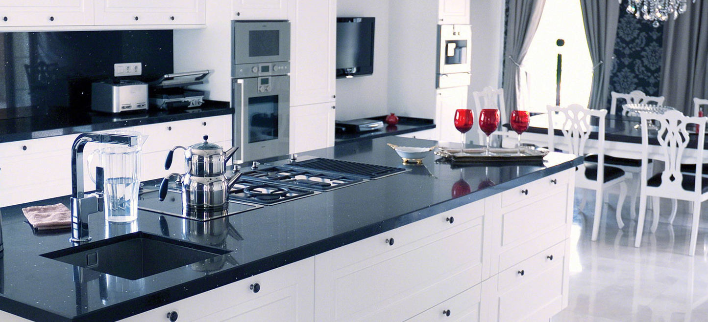 Countertop Quartz 2cm - 3cm Sparkling Black MSI