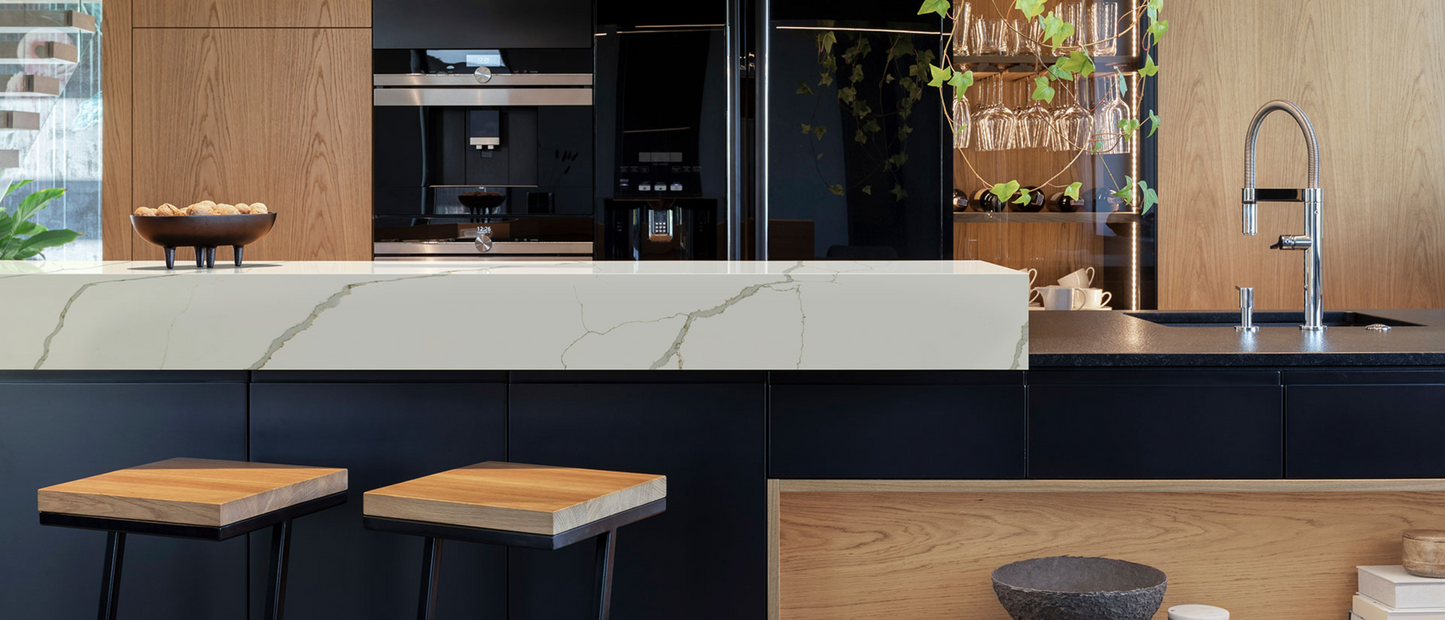 Countertop Quartz 2cm - 3cm New Calacatta Laza Gold MSI