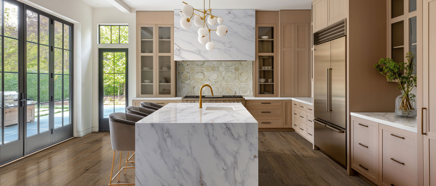 Comptoir en quartz 2 cm - 3 cm Calacatta Castana MSI