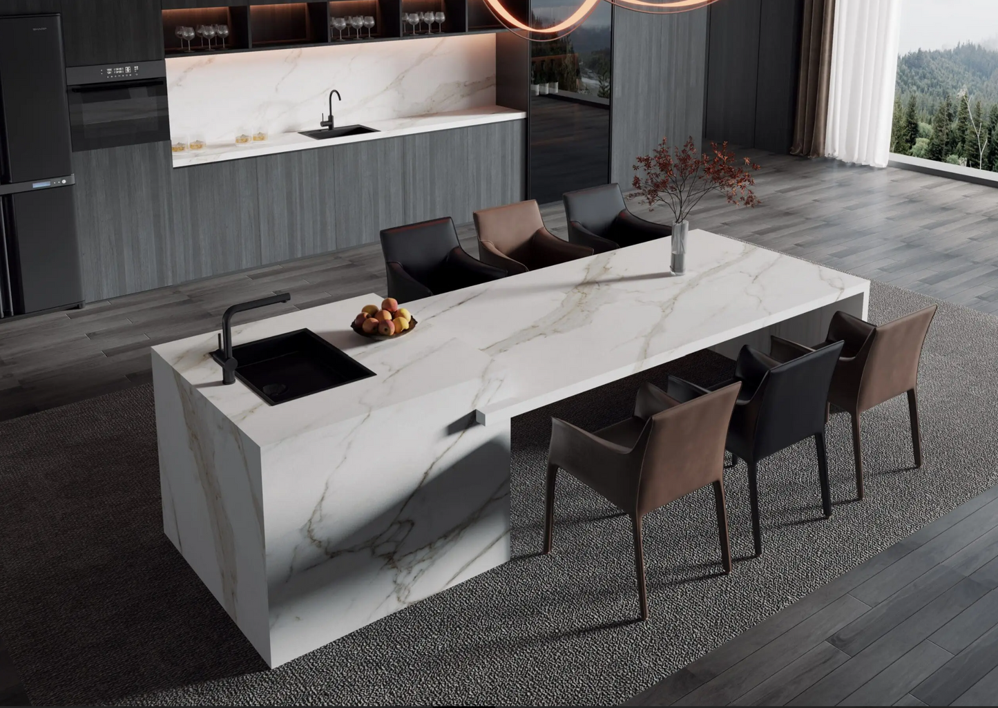 Comptoir en quartz Prime Stone 2cm - 3cm Genesis Calacatta Oro 63,5 x 127 po