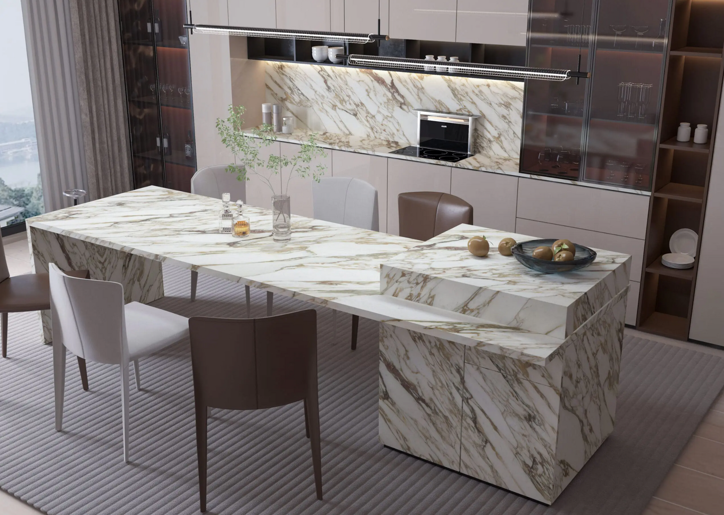 Comptoir en quartz Prime Stone 2cm - 3cm Genesis Vagli Gold 63,5 x 127 po