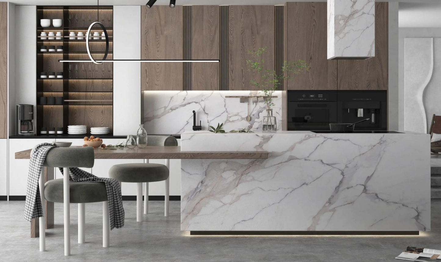 Comptoir en quartz Prime Stone 2cm - 3cm Genesis Calacatta Versailles 63,5 x 127 po