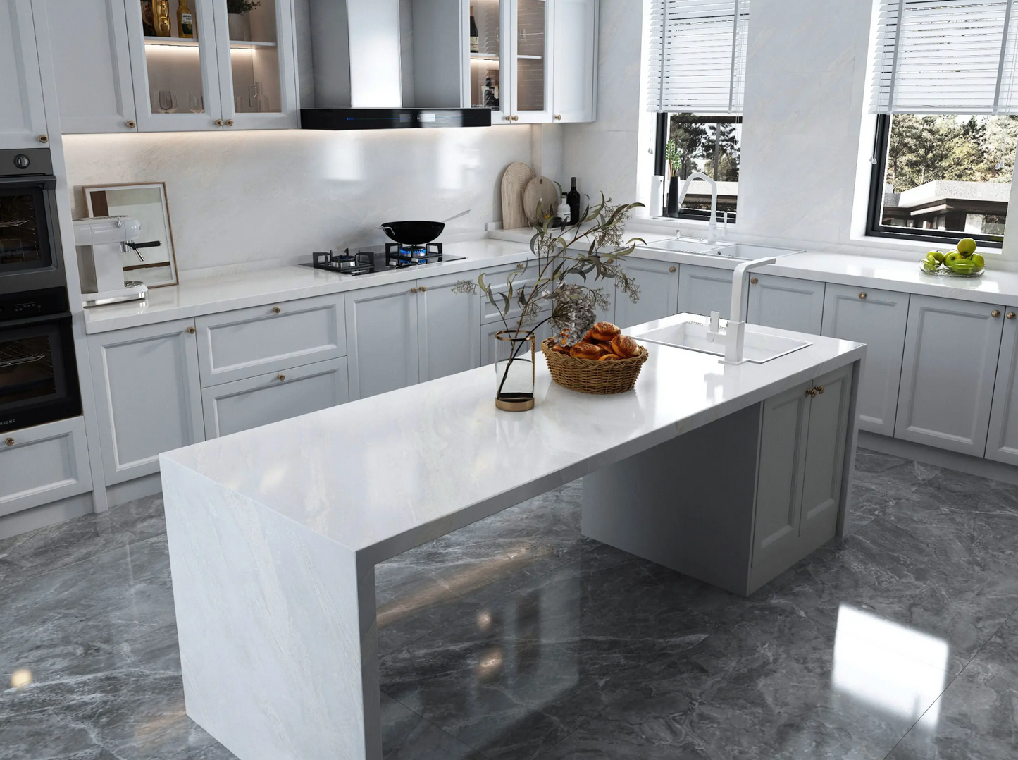 Comptoir en quartz Prime Stone 2cm - 3cm Genesis Holy Empire 63,5 x 127 po