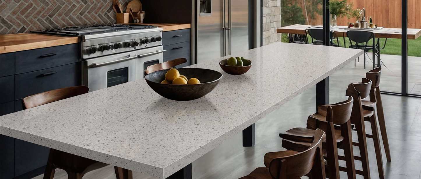 Countertop Quartz 2cm - 3cm Peppercorn White MSI