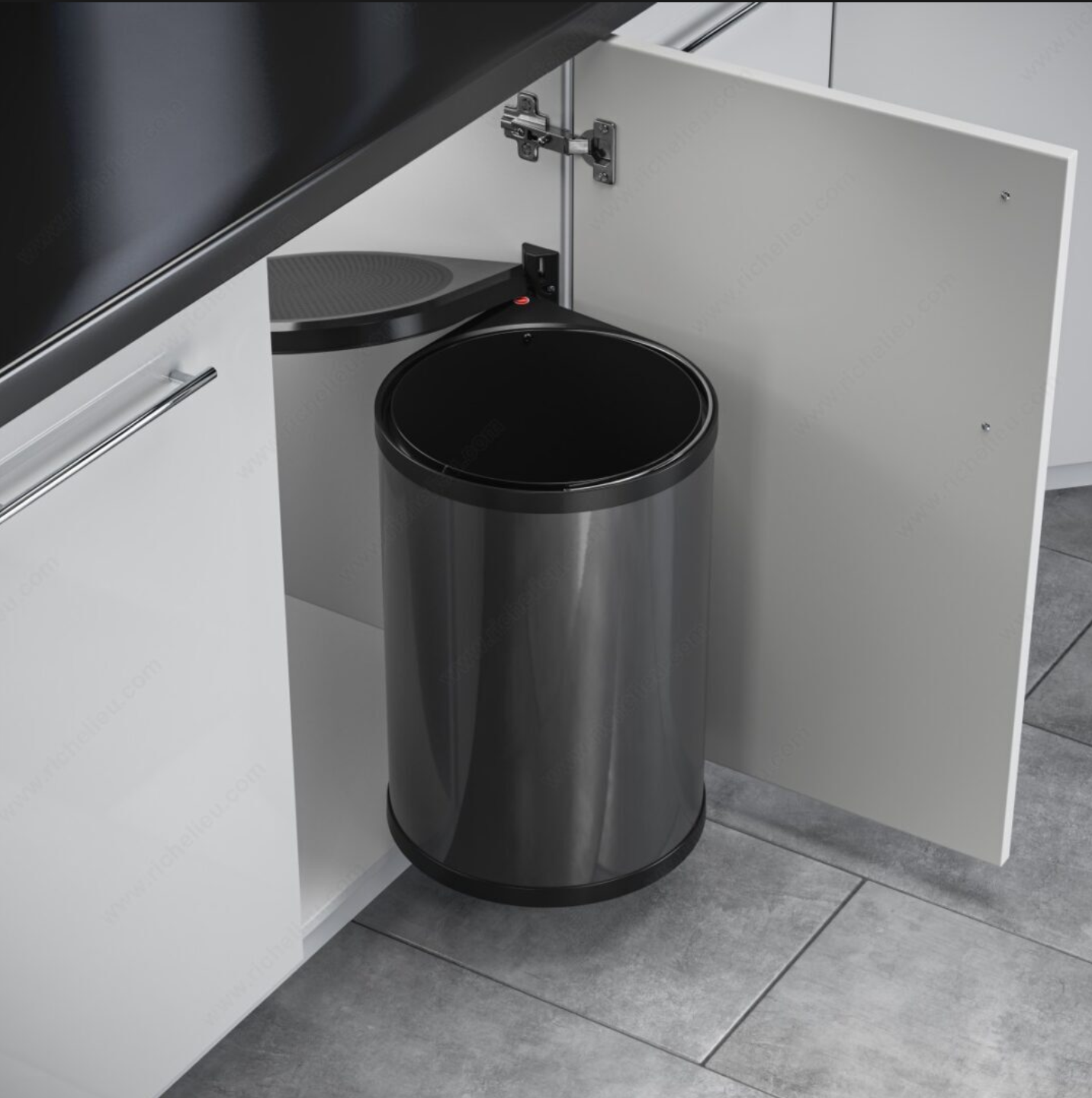 Poubelle pivotante ronde MONO en plastique Finition Graphite