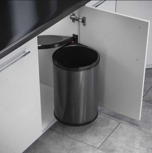 MONO Round Pivoting Plastic Wastebin Finish Graphite
