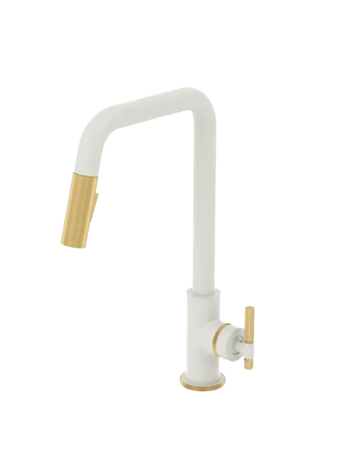 Bellacio-F single-handle kitchen faucet with 2-function pull-down sprayer – matte white / matte black