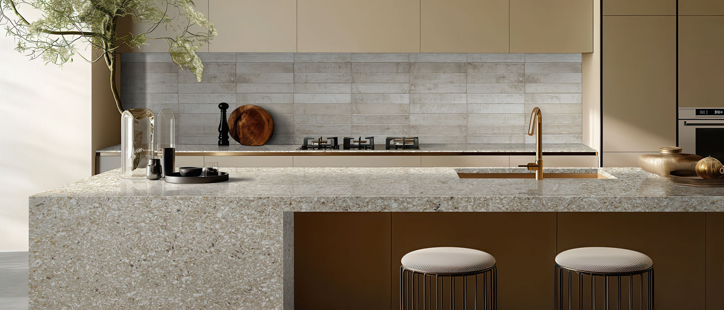 Countertop Quartz 2cm - 3cm Chakra Beige 131x65 MSI