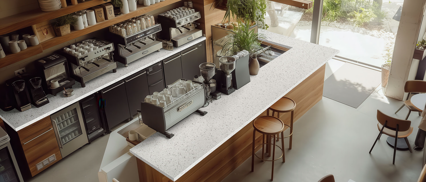 Comptoir en quartz 2 cm - 3 cm Iced Gray White 127x64 MSI