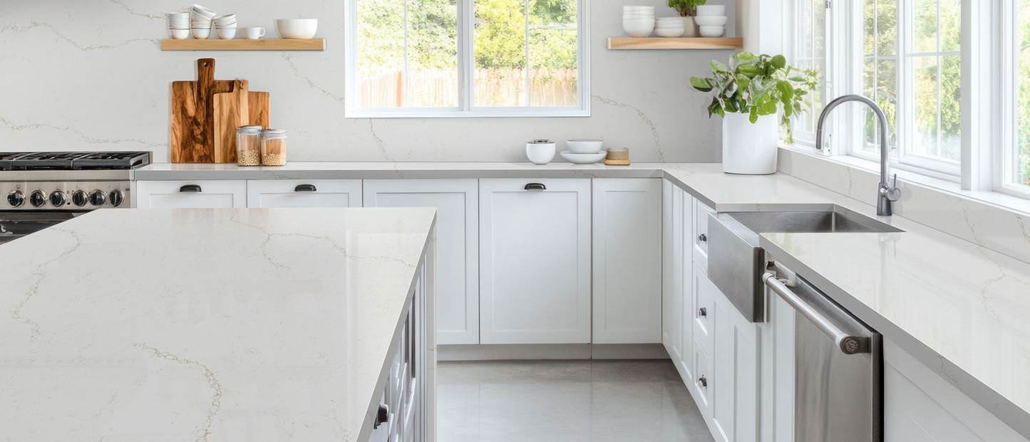 Countertop Quartz 2cm - 3 cm Calacatta Rusta 140x82 MSI