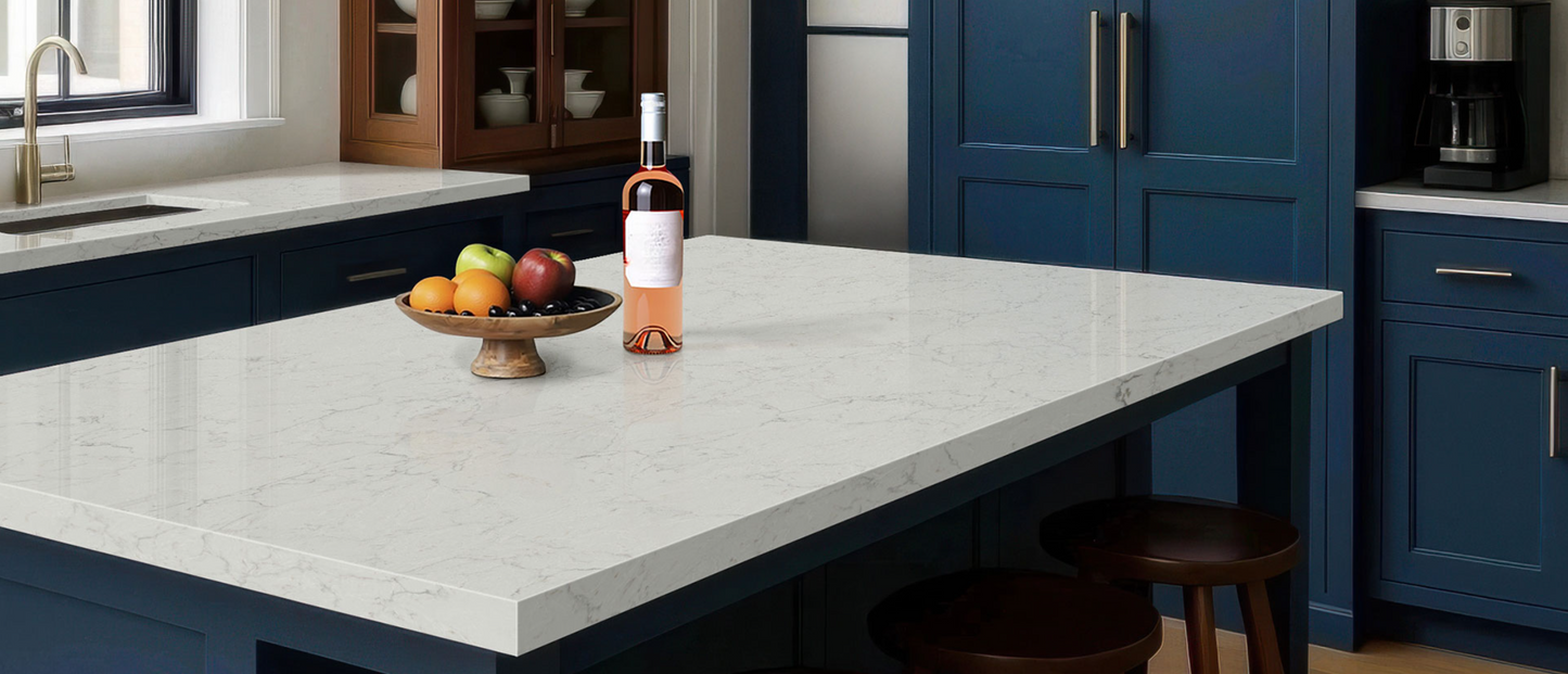 Countertop Quartz 2cm - 3 cm Calacatta Aidana 137x79 MSI