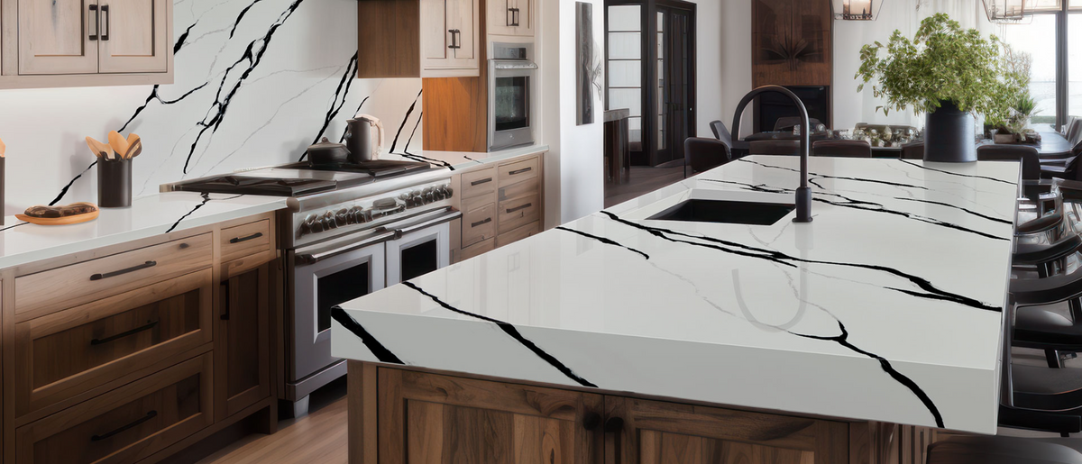 Comptoir en quartz Calacatta Lumanyx 127x64 MSI