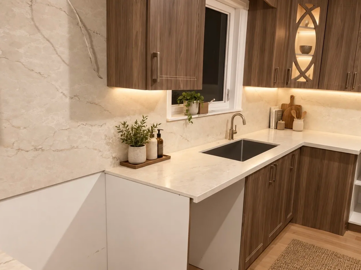 Comptoir en quartz 2cm Double 2cm 6262, 126 x 63