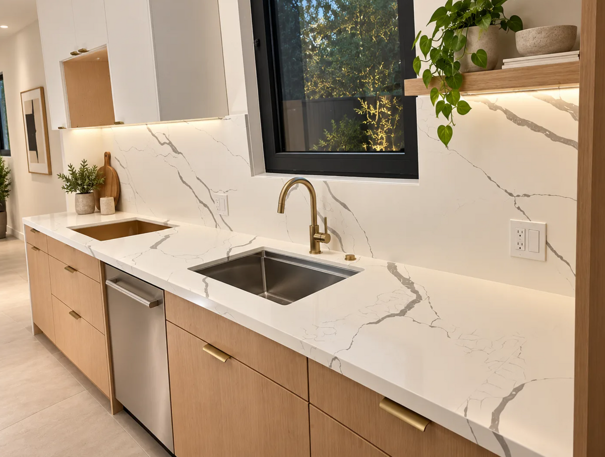Countertop Quartz 2cm - Double 2cm, 9913, 126 x 63