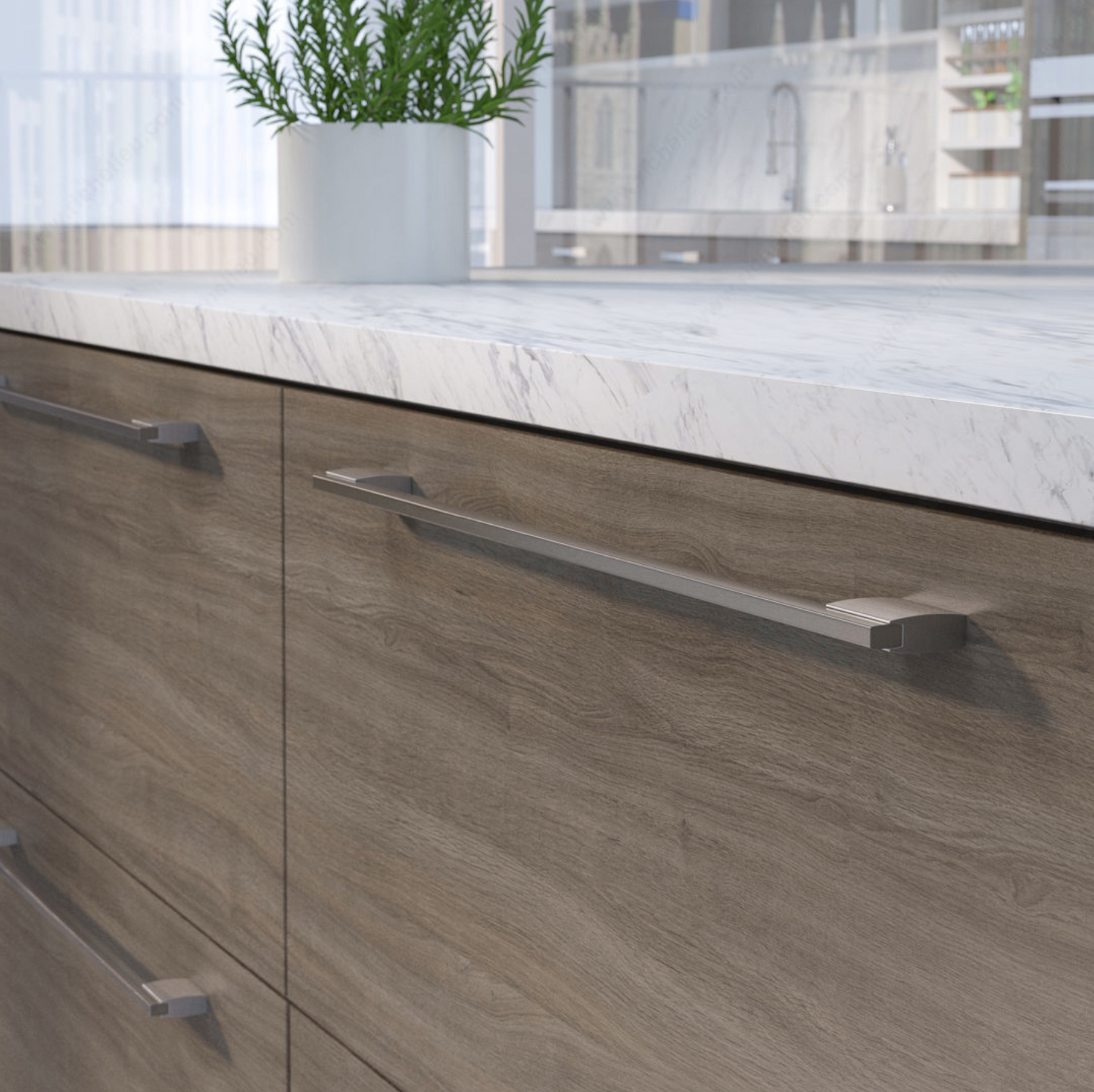 Modern Metal Pull - 7990 - 512 mm Brushed Nickel Richelieu