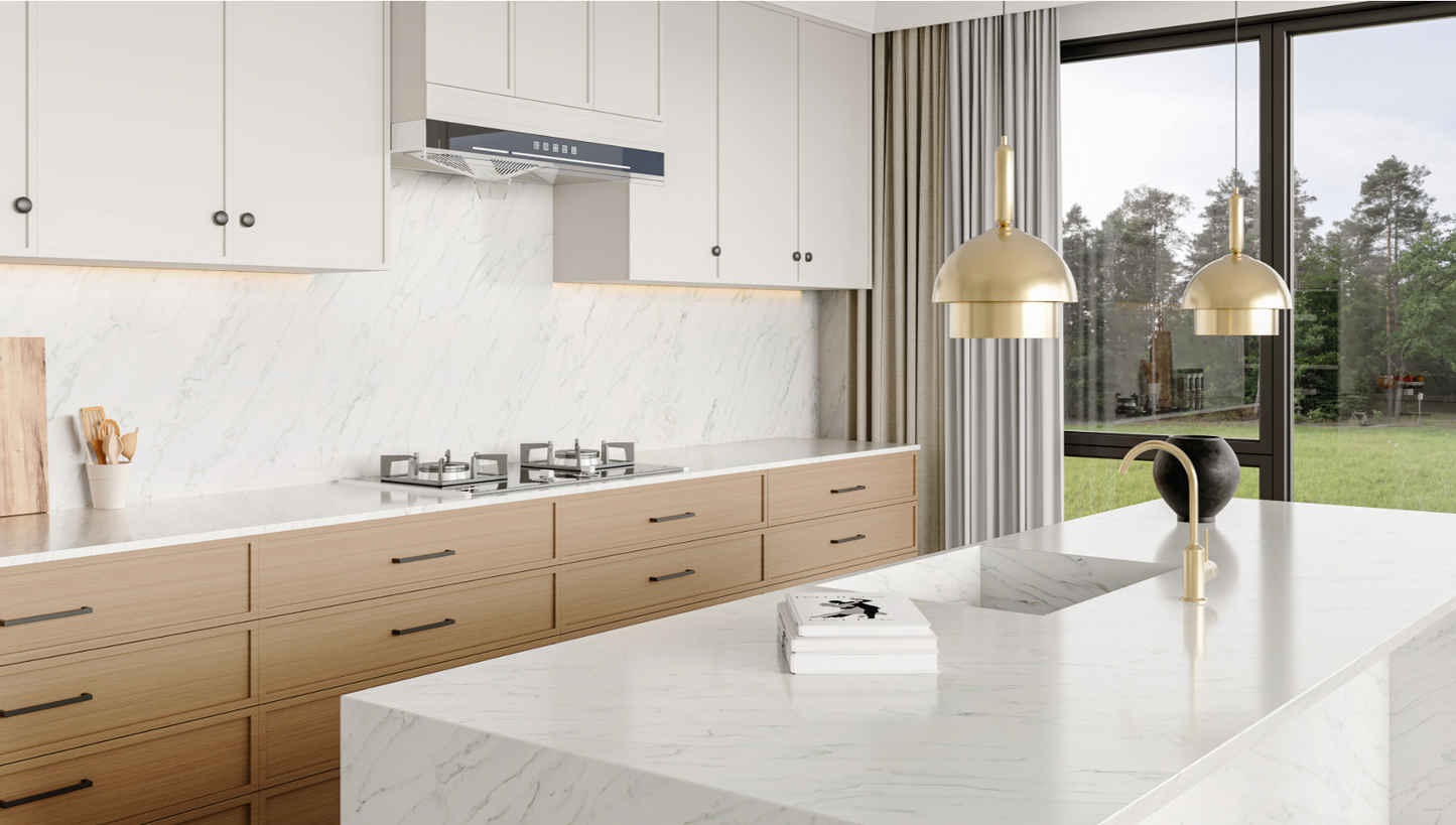 Comptoir en quartz 2 cm Luna Grigio 63 x 126 po