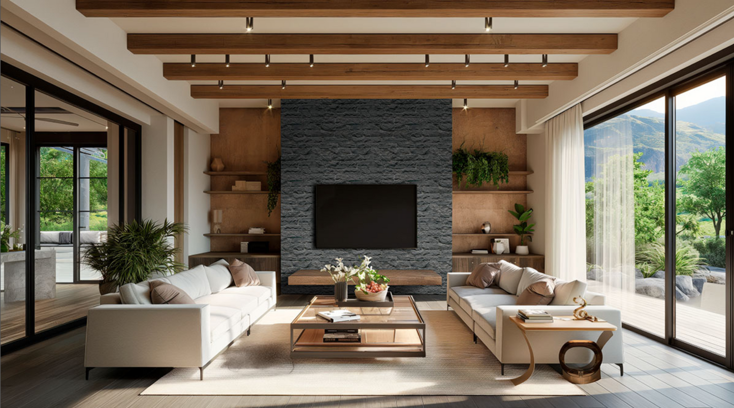 Rockmount Stone Veneers Collection Midnight Canyon Ledgestone (modules plats)