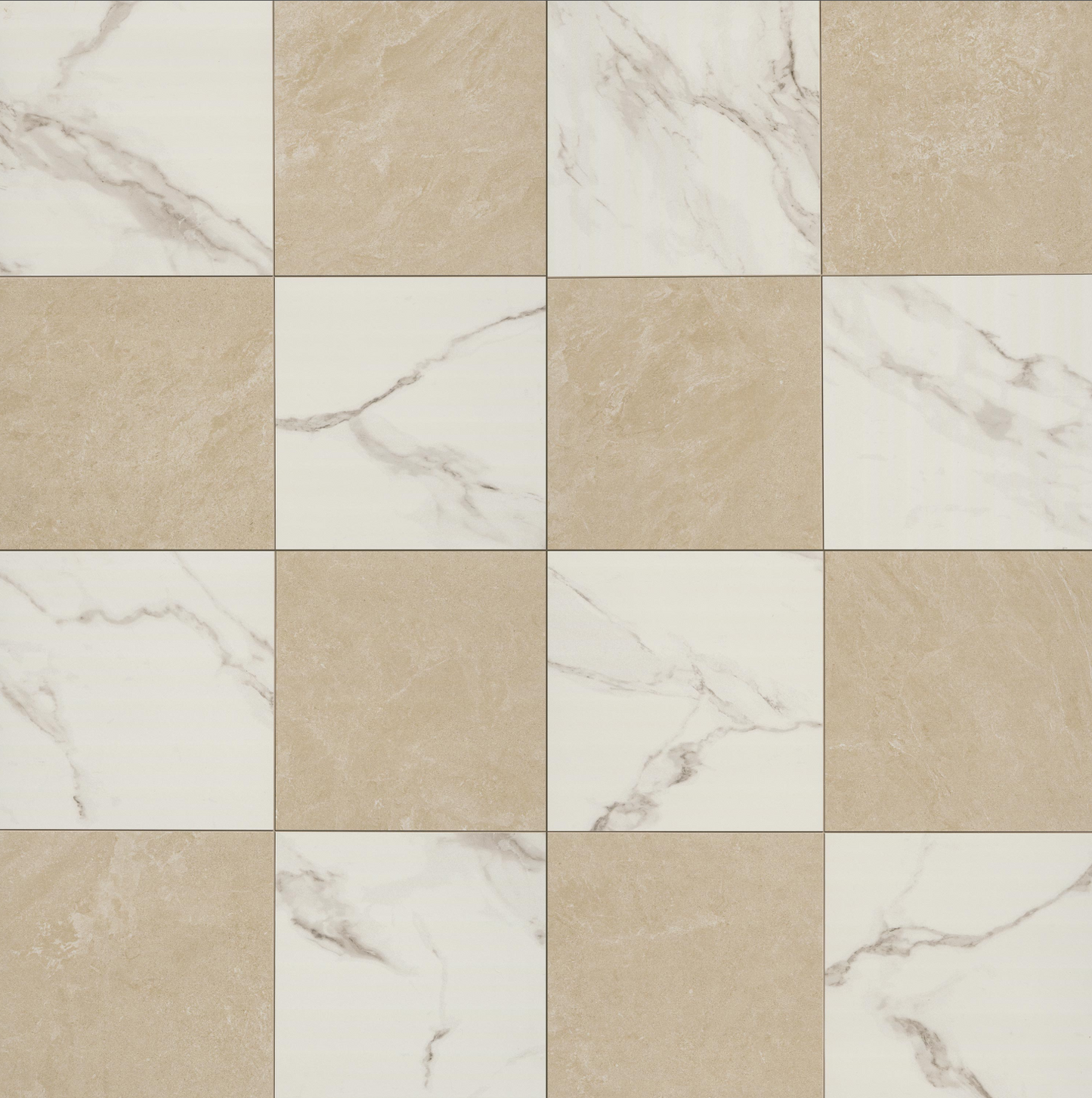 Porcelain Ceramic Tile - Calacatta Chekered Collection 3 Colors 1 Finish