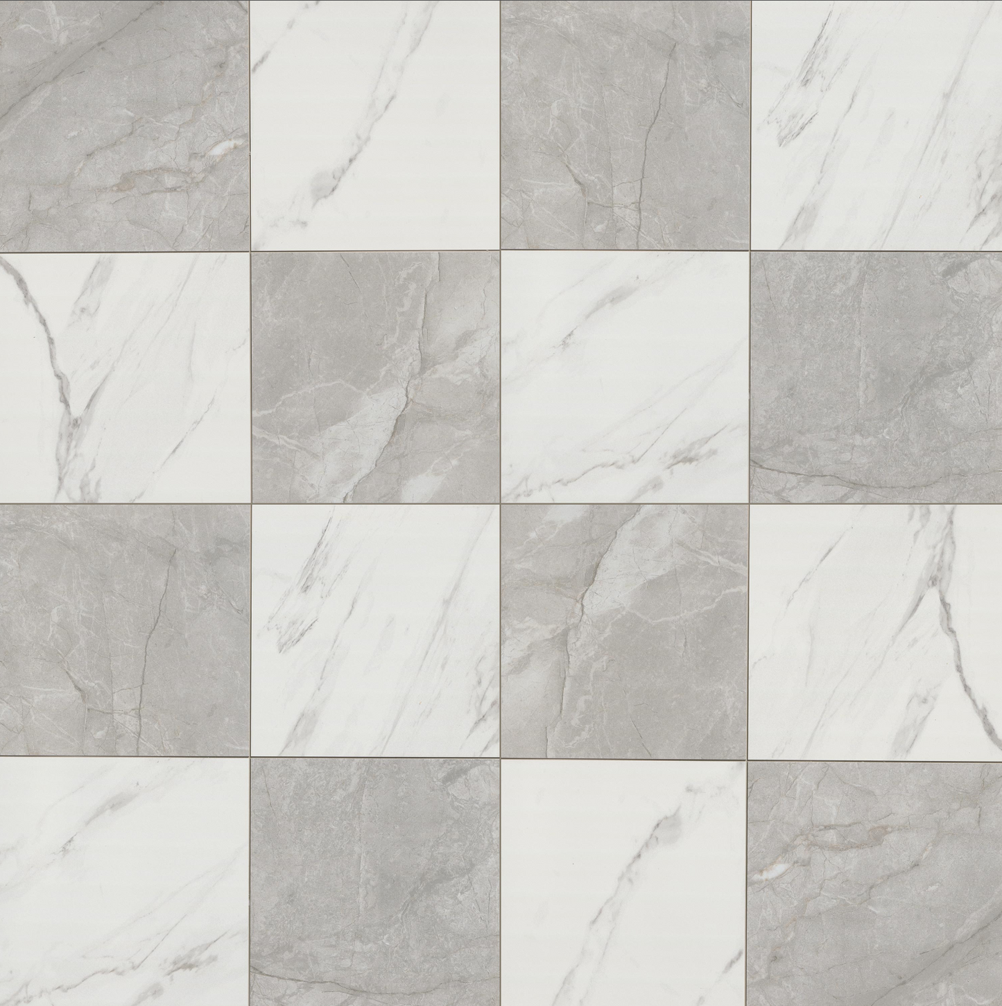Porcelain Ceramic Tile - Calacatta Chekered Collection 3 Colors 1 Finish