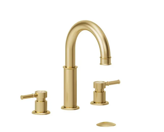 Robinet de lavabo Alyss de 8 po, fini or brossé, avec bonde (à trop-plein)