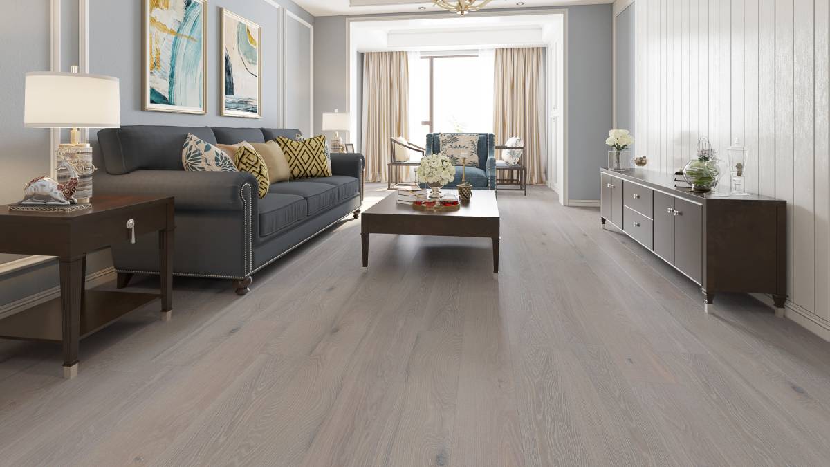 Engineered Hardwood Flooring American Oak 6 in Collection - Silver Stone