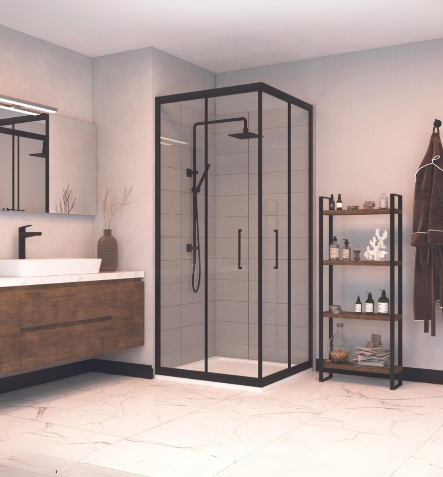 Porte de douche Coin L 36 x L 36 x H 78 po - LBS2482