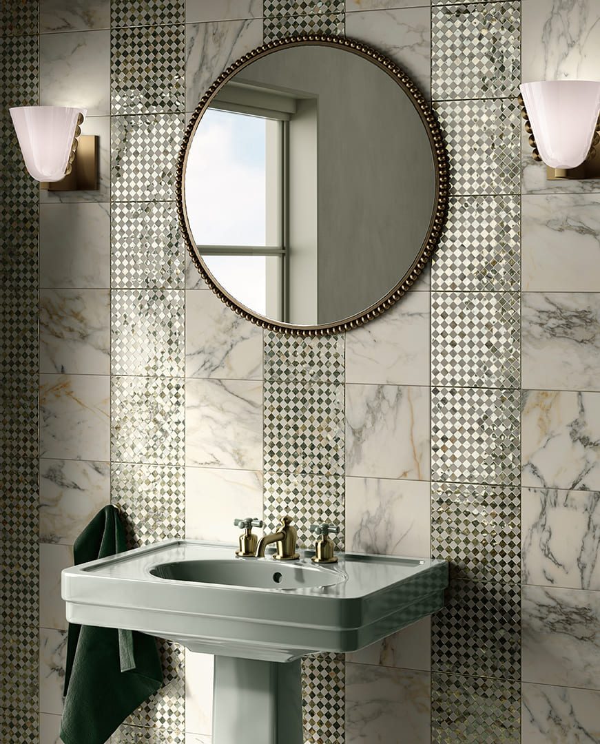 Tuile céramique porcelaine - collection DIMORE disponible en 1 tailles, 4 couleurs et 1 finition.