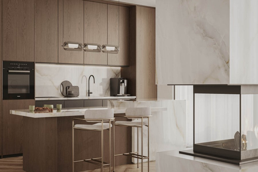 Dalle en porcelaine Teracanto - Onyx Pearl 12mm 126x63 