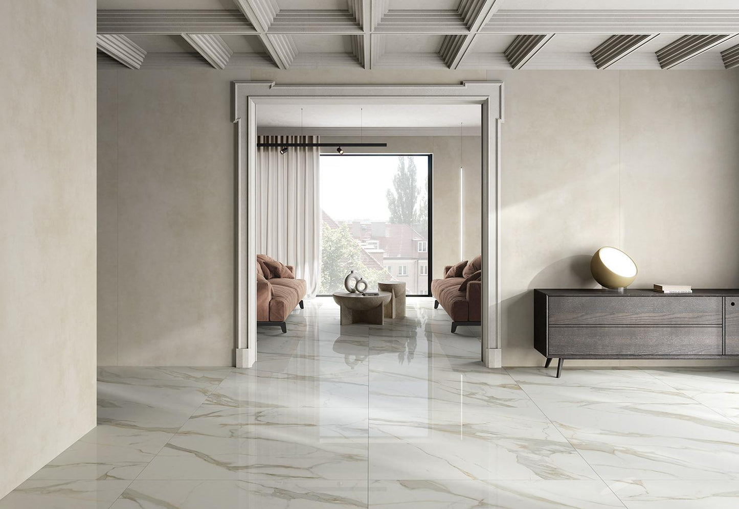Porcelain Ceramic Tile - CALACATA Collection available in 3 sizes, 3 colors and 2 finishs.