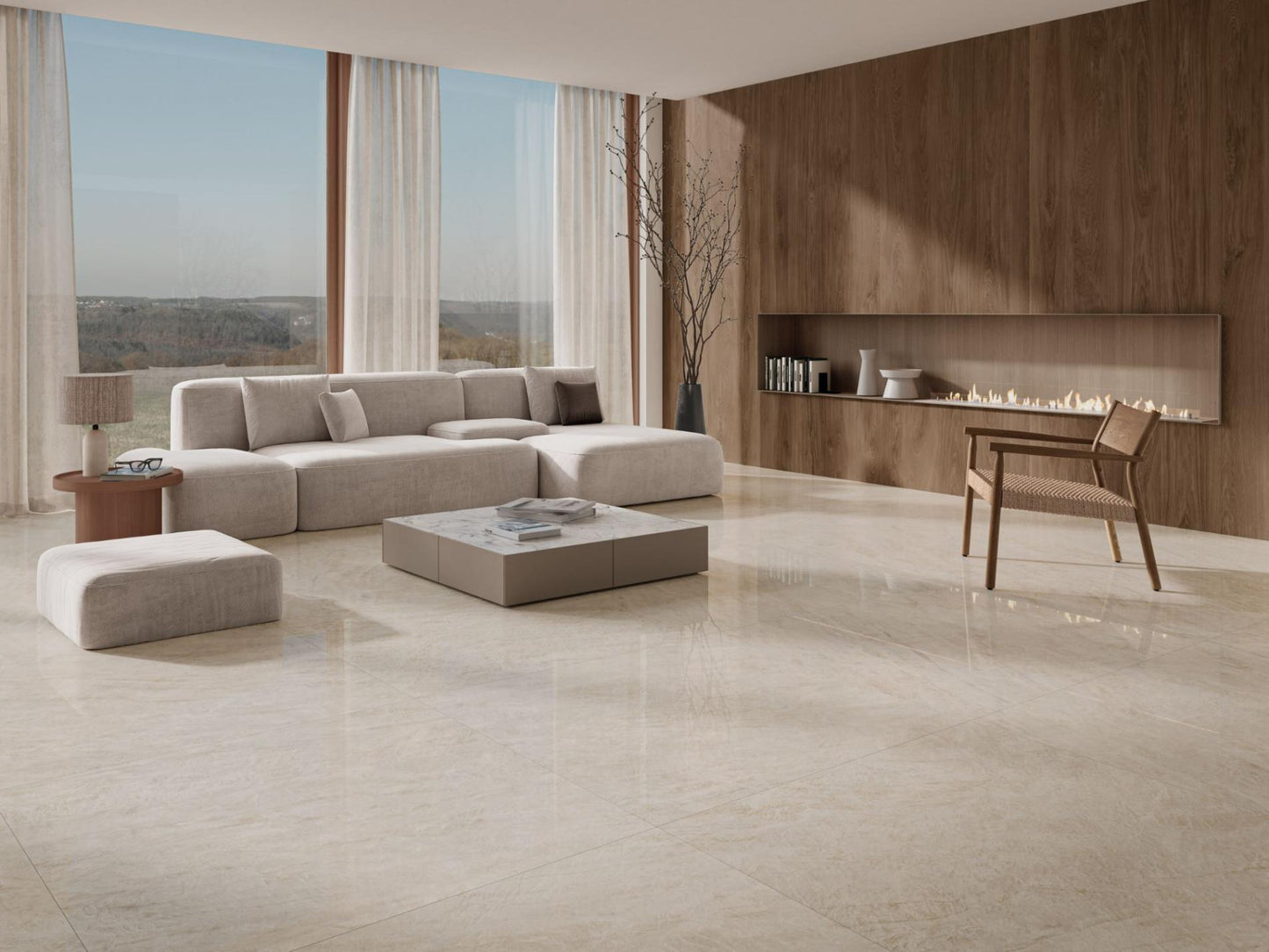Porcelain ceramic Tile - CROWN Collection available in 3 sizes, 2 colors and 2 finishs.