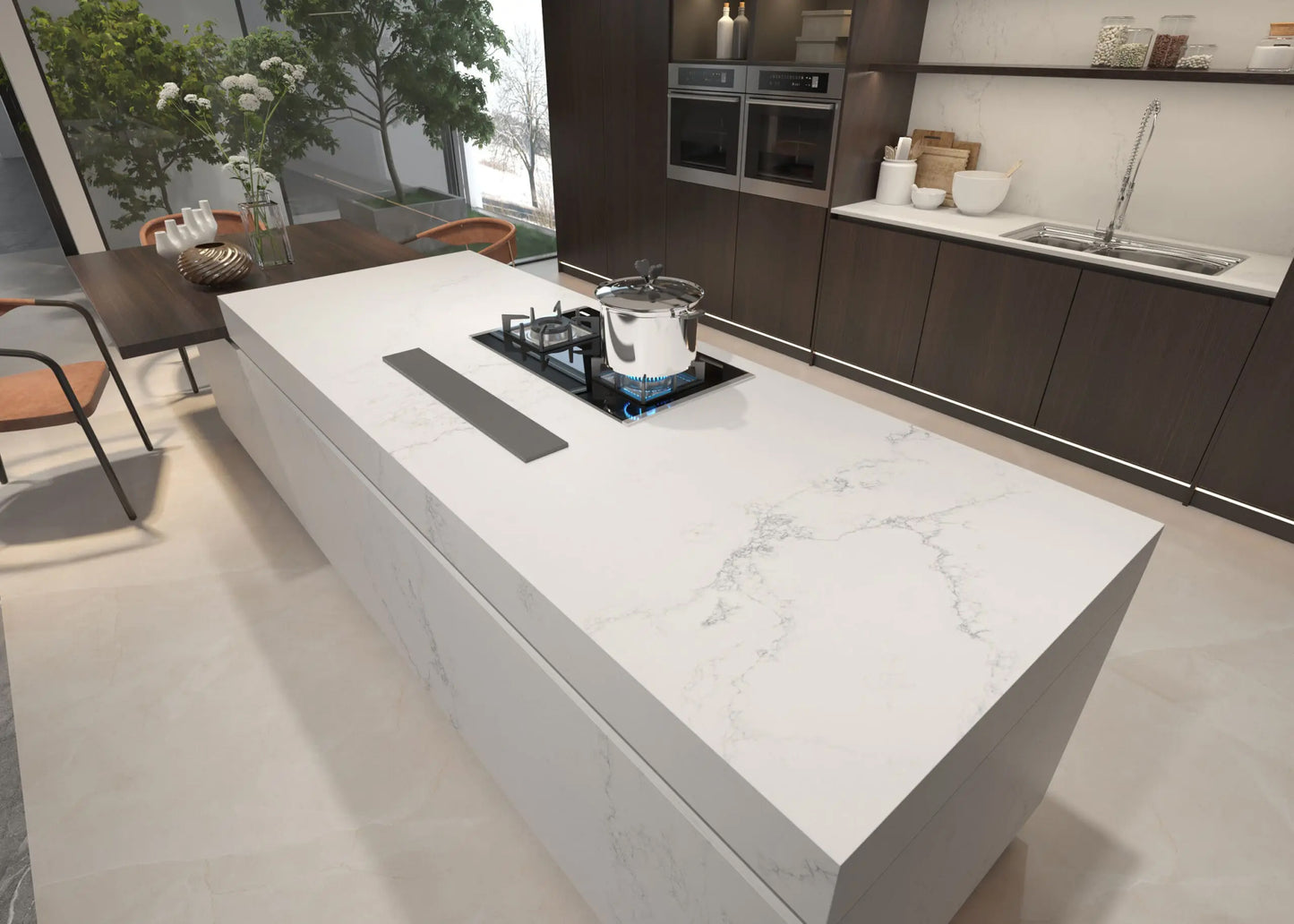 Countertop Quartz Prime Stone 2cm Picasso White 63.5x127 in