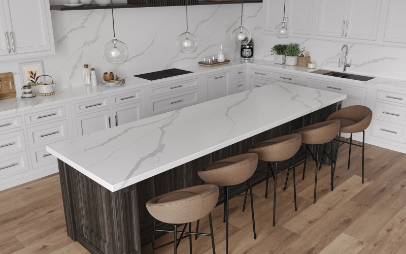 Comptoir en quartz 2 cm - 3 cm LXHA Suprema Nero 63 x 126 po